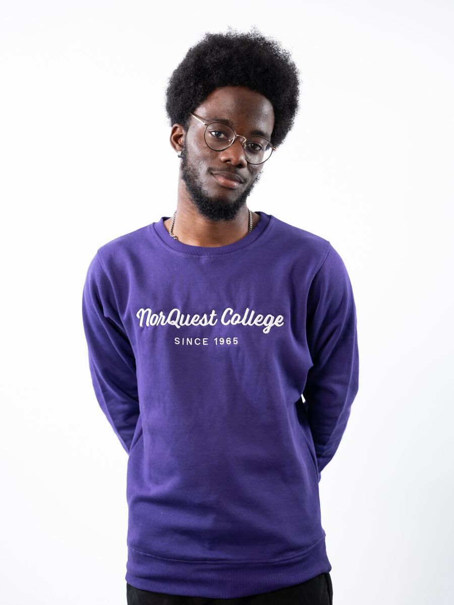 Nqc Purple Cursive Crewneck