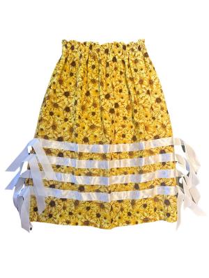 Adult Yellow Flowers Ribbons Skirt