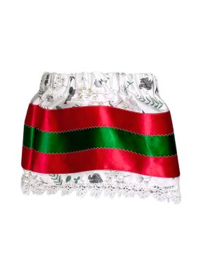 Children Red Green Red Ribbon Skirt