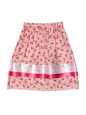 Children Cherries On Pink Ribbon Skirt